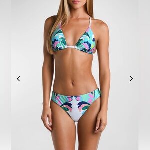 Sunshine 79 Far out Feather Tri Slider Women's Swimwear Bikini TOP ONLY size 8